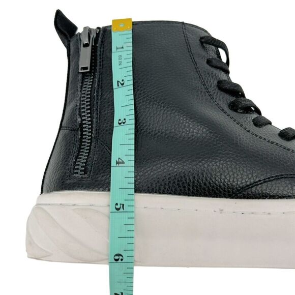 Karl Lagerfeld Recycled Bubble Leather Double Back Zip Hi Top Sneaker Size 7.5 - Picture 10 of 13